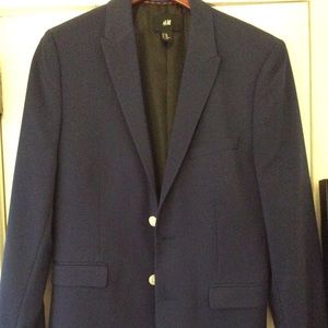 H&M Men’s 38R Blue Blazer with White Buttons